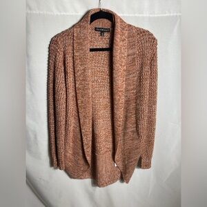 Derek Heart Open Front Knit Cardigan Women’s Size M Brown Shawl Collar Sweater